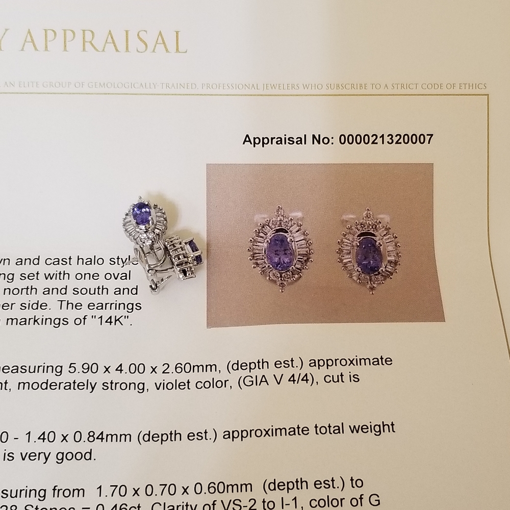 14k Diamond Tanzanite Earrings